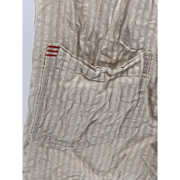 BDG Women’s Beige Seersucker Striped Button-Up Short Sleeve Relaxed Romper SZ M - Picture 5 of 10